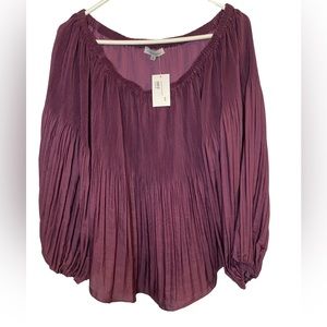 WISHLIST APPAREL‎ Women's Blouse Long Balloon Sleeve Purple Small NWT